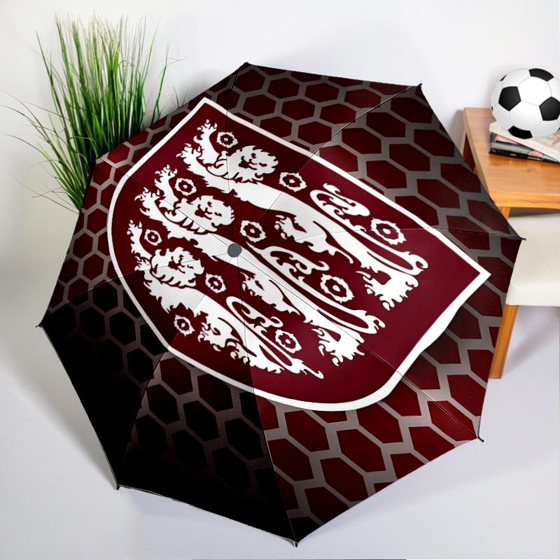 EnglFootball Crest Automatic Folding Umbrella - 8-Rib Travel Umbrella with Auto Open/Close & Portable, Gift for Christmas, Birthdays