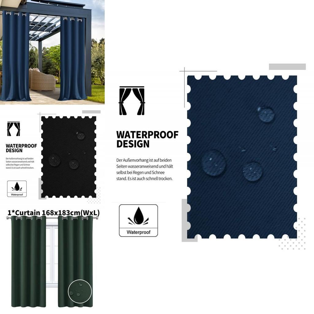 Waterproof Blackout Curtain For Balcony With Polyester Fabric And Easy Installation For Living Room Decor
