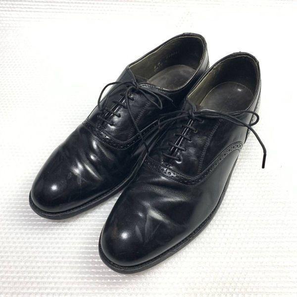 USED/80s 90s Vintage USA Made Dexter Size 8M 25.5 26.0cm Wholecut Dress Shoes Black