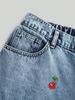 Plus Size Elegant Stretch Embroidered Denim Jeans