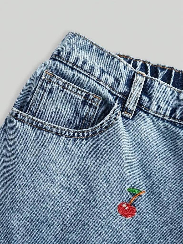 Plus Size Elegant Stretch Embroidered Denim Jeans