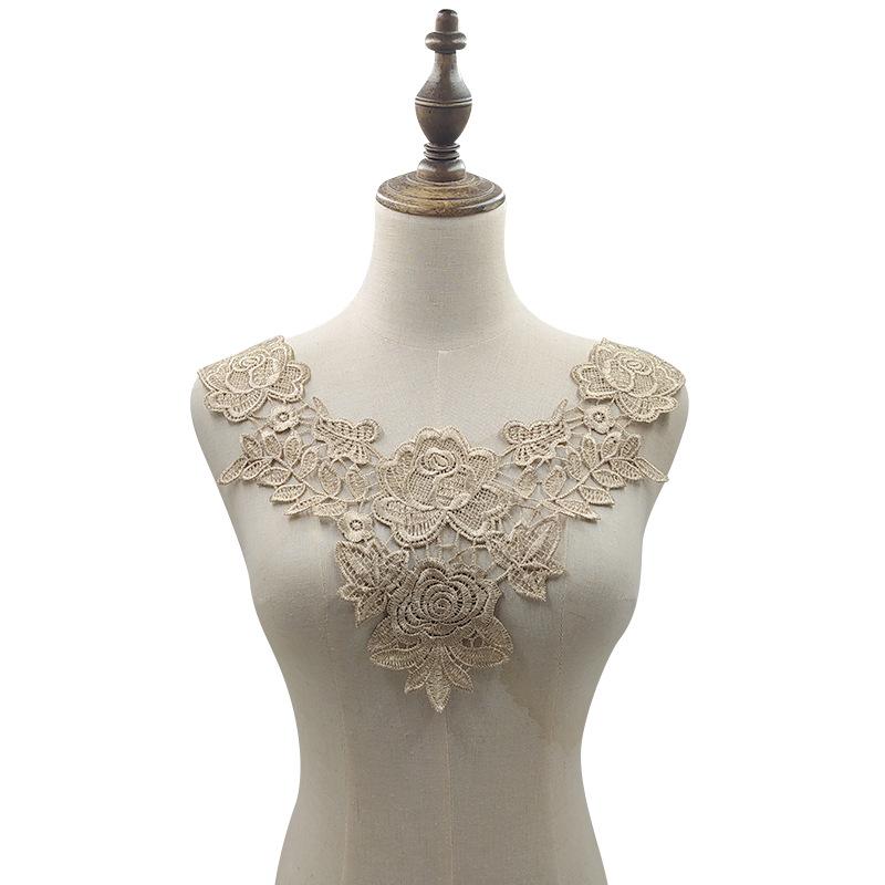 Dameskleding DIY Naaiaccessoires Mooie Witte Kant Kraag Mesh Stof Bloemen Borduurwerk Kraag