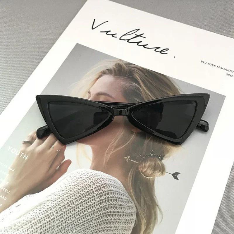 2PCS Cat Eye Sunglasses for Women UV Protection Fashionable Trendy Anti UV Sun Glasses Personality Round Face Suitable