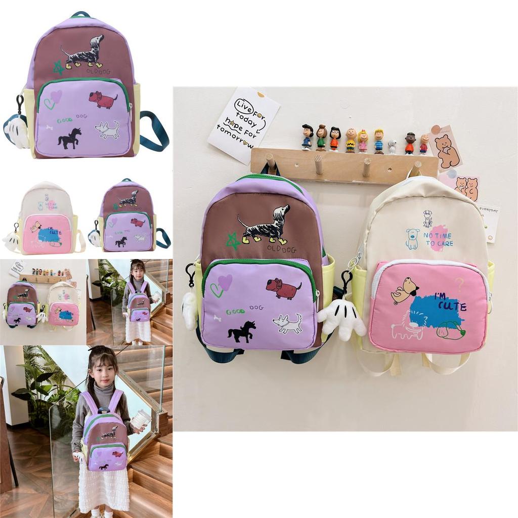 Adorable Cartoon Oxford Cloth Backpack For Kids In Pink Or Purple For School Use