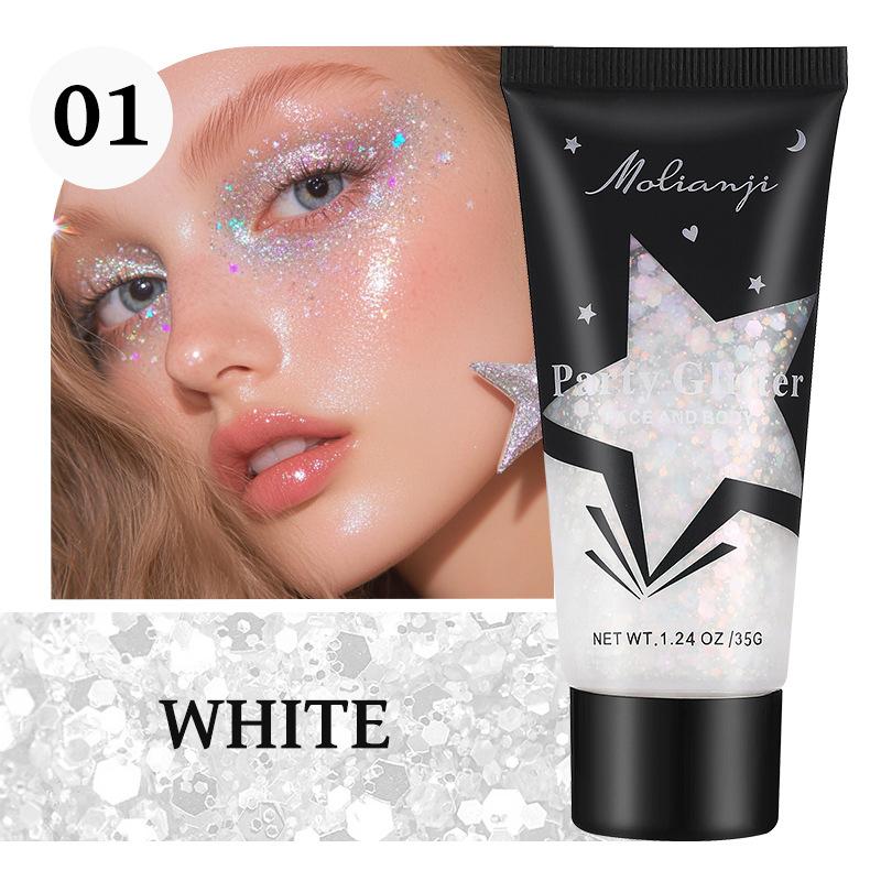 Ombre à paupières Gel Pailletée Nacrée - Maquillage Visage Scintillant pour Scène & Boîte de Nuit, Cosmétique Scintillant Pigmenté Longue Tenue