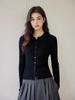 Paper Doll Minimalist Merino Wool Polo Collar Cardigan - 100% Extra Fine Australian Wool, Ribbed, Button-Up.