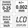 YT-72305 YATO Micrometer 0-25mm with Digital Display