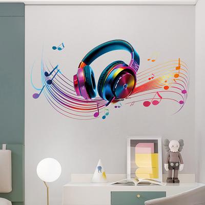 Music Wall Stickers Vinyl Decals for Living Room Bedroom Concert Hall Creative Album Art Peel and Stick Wall Decoration