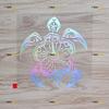 Holographic Iridescent Color, 6 Inches - Hawaii Hibiscus Flower Tribal Turtle Vinyl Decal Sticker - for Car Boat Laptop 05081 No Background Die-Cut