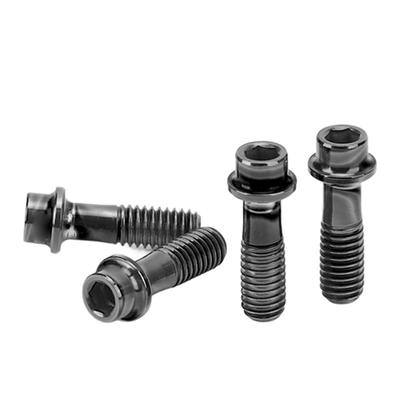 4 Pezzi Viti Fissaggio Leve Freno Bici M6x18mm Lega di Titanio Leggero Viti Bici Accessori Mountain Bike Nero