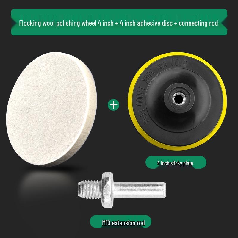 Wollflock-Polierscheibe - Selbstklebender Filz für Winkelschleifer, Spiegelfinish auf Möbeln & Autolack.