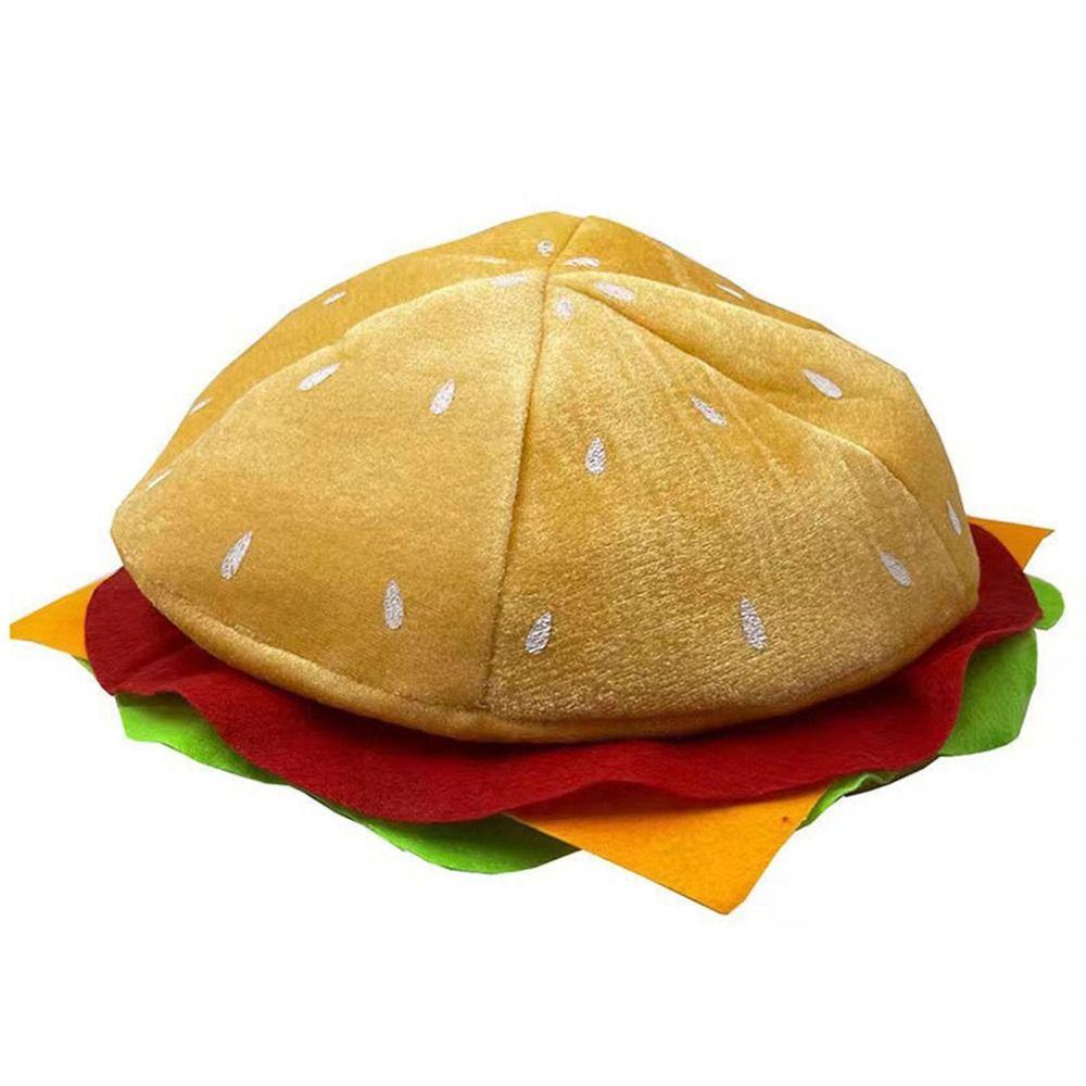 Creativity Party Hamburger Hat Cartoon Comfortable Halloween Cap Funny Unisex Decorative Fries Hat Party Costume Accessories