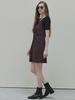 Avang Pattern Shirring Mini Dress - Red