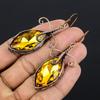 Citrine & Mystic Topaz Earrings, 999 Copper Wire Wrapped Gemstone Jewelry, Handmade Earrings, For Thanksgiving