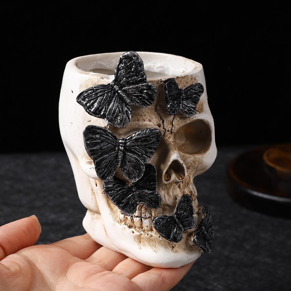 Halloweenowy Motyl Czaszka Symulacja Pojemnik na Długopisy Ozdoby Festiwal Duchów Dekoracje Domowe Imprezowe Żywiczne Rzemiosło