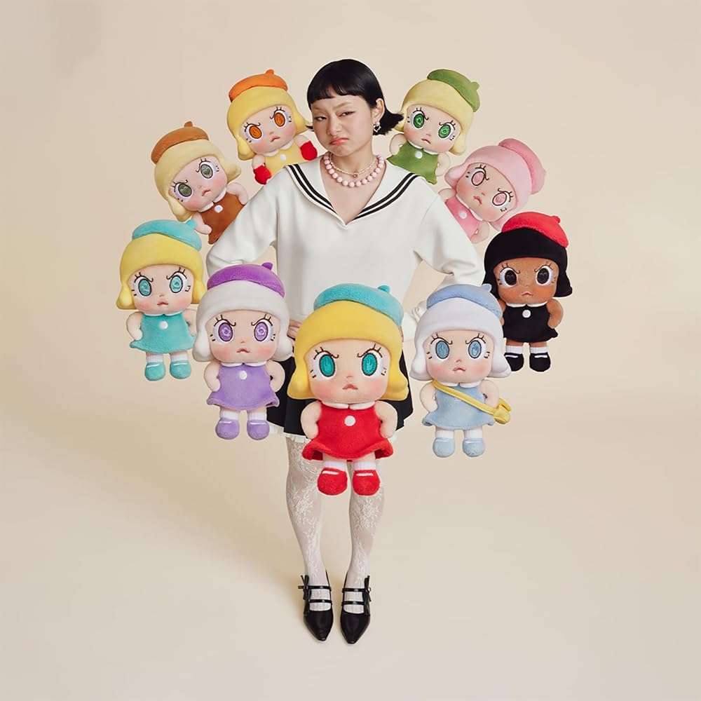 Pop Mart Angry Molly Plush Pendant Assorted Box 6 Pieces Soft Vinyl Toy Collectible Figure