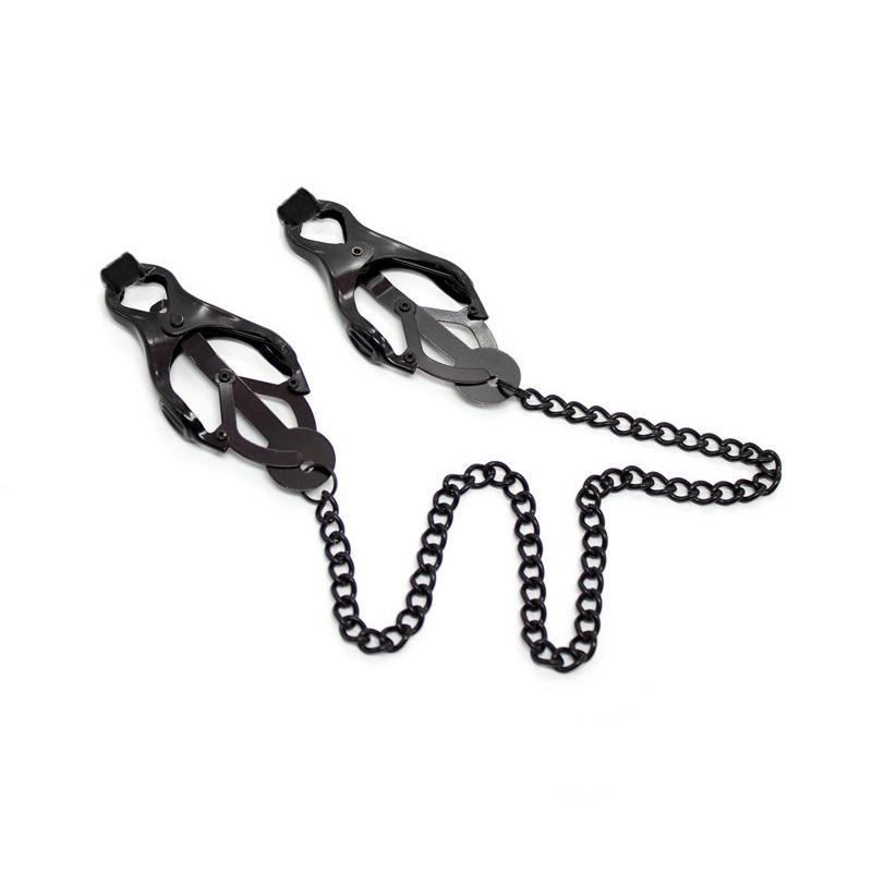 Metal Nipple Clamps Clips with Chain Clitoris Stimulator Steel Nipple Breast Clamps Slave Bondage Flirting Women Sex