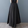 Schwarze Plus Size Vintage hohe Taille lässige lockere lange Sommerhose mit weitem Bein Damenhose