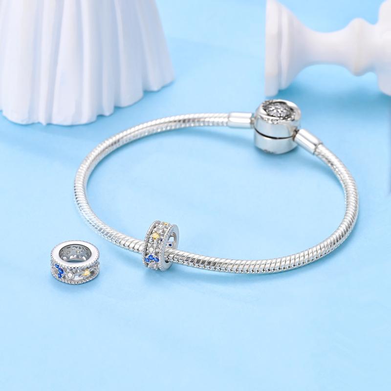 Copper Buckle Copper Charm Blue Star Moon Bead Butterfly Suitable For Original Bracelet Zircon Fine Diy Jewelry