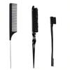 3pcs/set Hairdressing Tools Including Teasing Brush, Dip Dye Brush, Pointed Tail Comb, Eyebrow Brush, Great For Diy Hairstyles