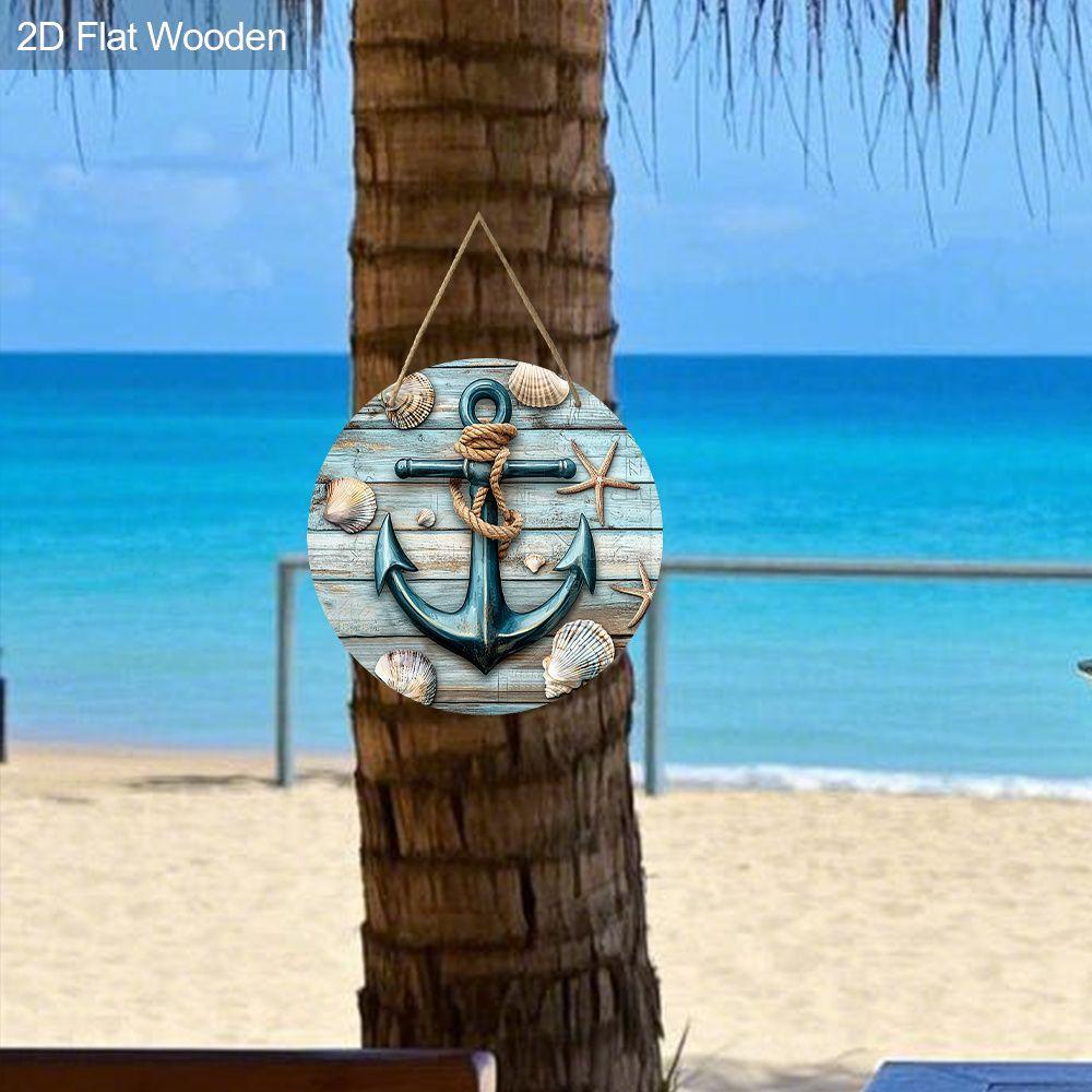 2D Flat Hanging Decorative Signs,interior Wall or Door Decoration,garden Decoration,the Pattern Is Anchor,a Housewarming Gift for Friends