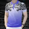 Fashion Men's POLO Shirt Dragon Pattern Short Sleeve POLO Shirt Slim Men's POLO Shirt Animal Short Sleeve Top