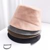 Fisherman Hat Women's Autumn and Winter Thick Bucket Hat Short Brim Revealing Small Face Covering Black Hat Suede Versatile Basin Hat