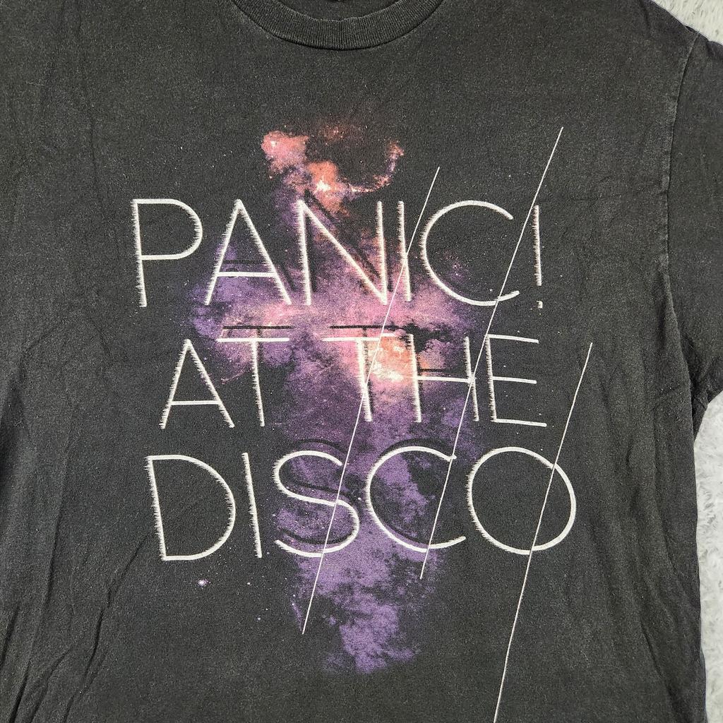 Panic At The Disco Shirt Mens XL Black Galaxy Graphic Logo Punk Band Tee Gothic Unisex T-Shirt