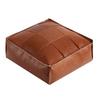 Square Sofa Stool Cover PU Leather Storage Leg Bench Sofa Footstool Seat Cushion Cover  Under Desk