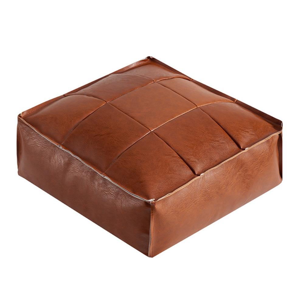 Square Sofa Stool Cover PU Leather Storage Leg Bench Sofa Footstool Seat Cushion Cover Under Desk