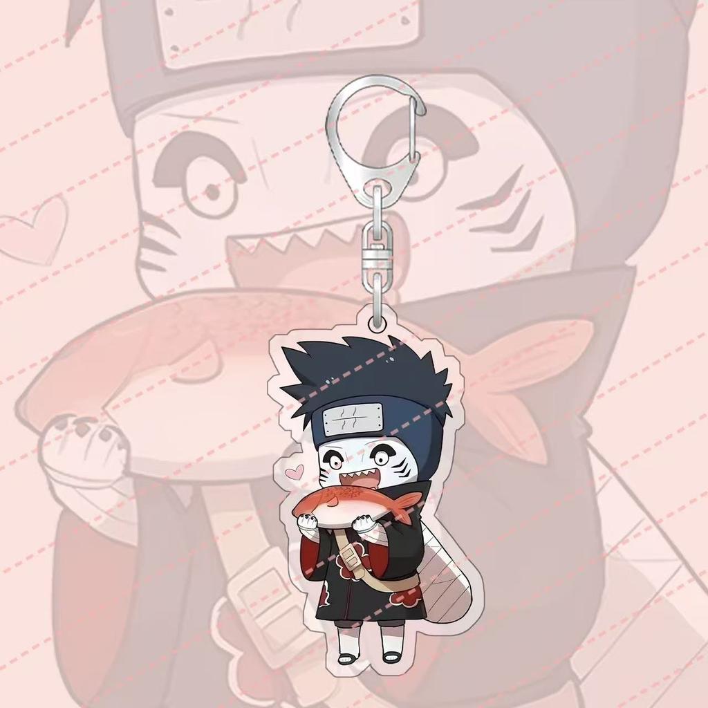 Anime Naruto Acrylic Keychain Accessaries Uzumaki Naruto Cartoon Keyring