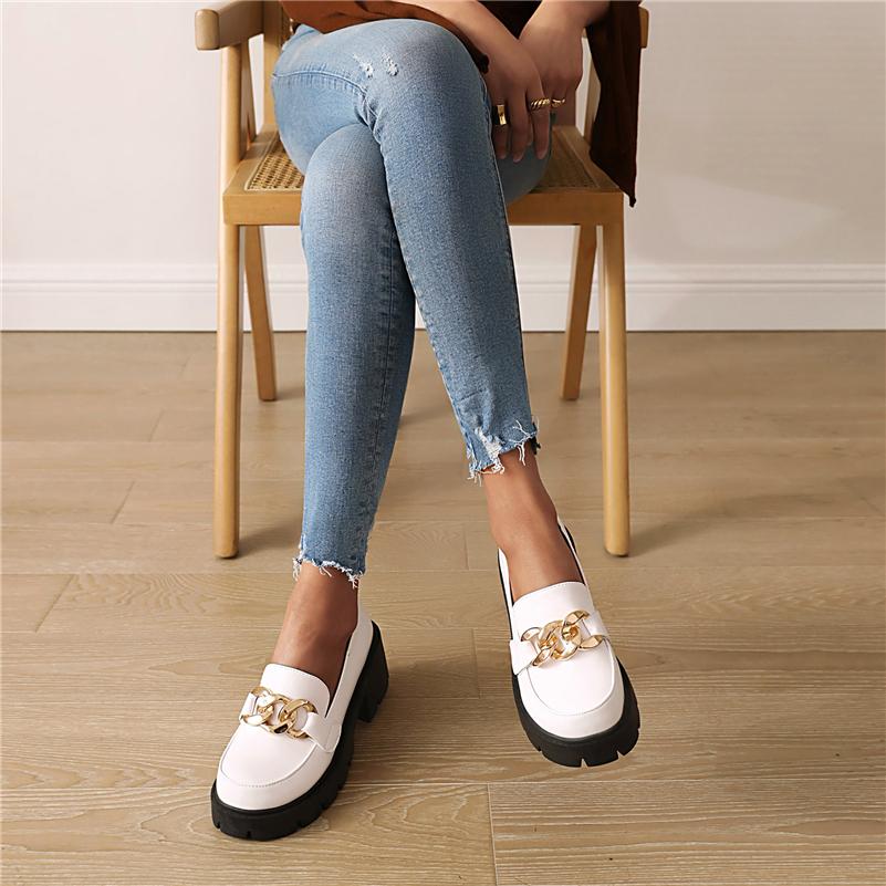 Meotina Escarpins à talons épais et plateforme pour femmes, décoration en métal, bout rond, talons hauts, chaussures pour dames, mocassins à la mode pour le printemps, noir