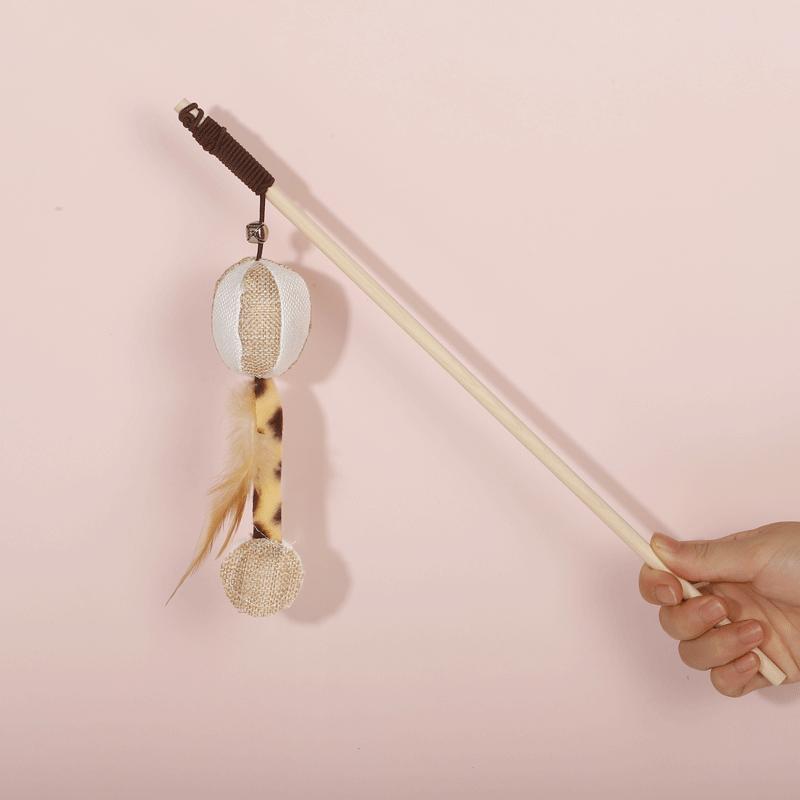 Fun Cats Playtime Swords Hemp Feathers Mouse Durable Cottons Hemp Sticks