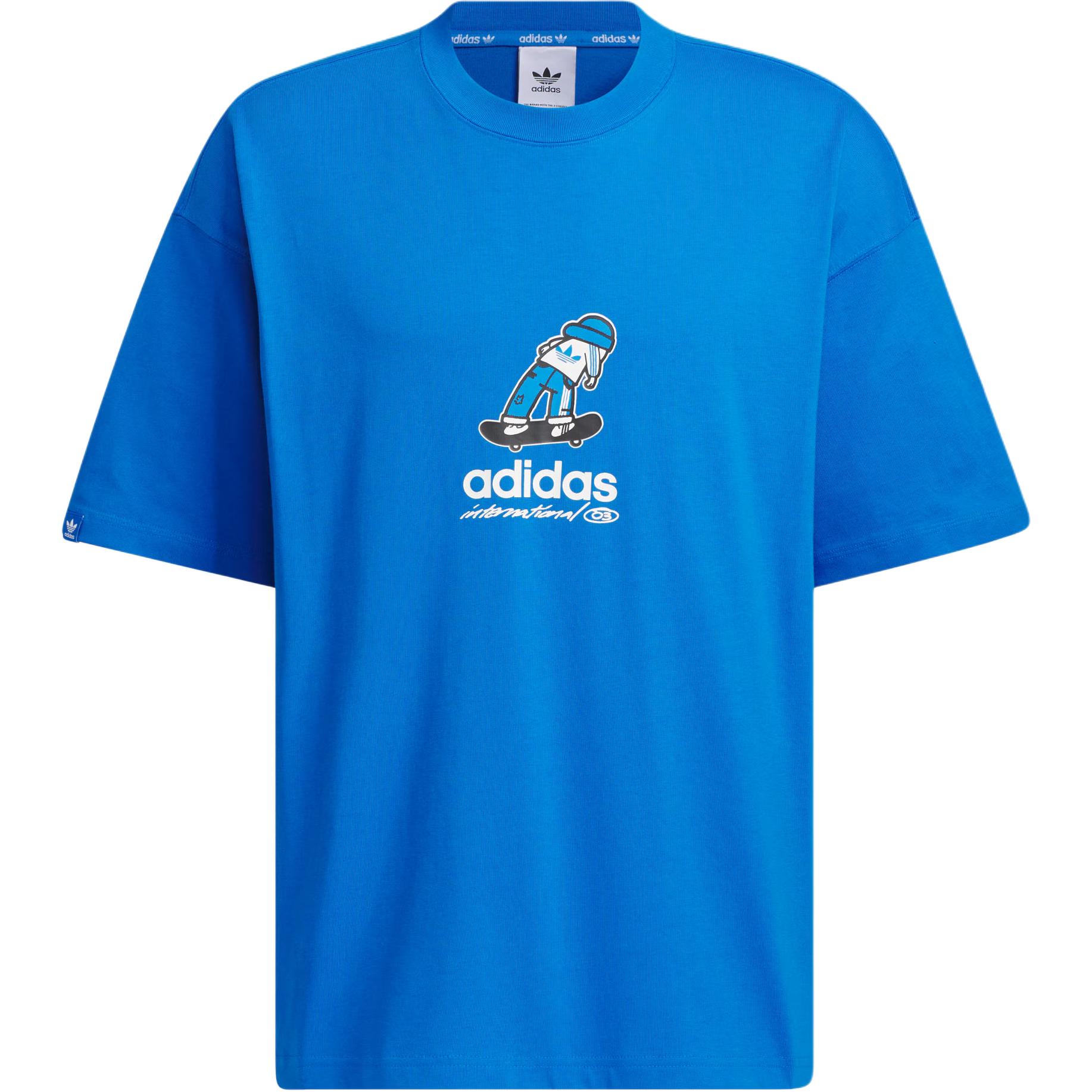 Adidas Originals CITY SKATE T Shirt Men s Bird Feather Blue JC6828- M