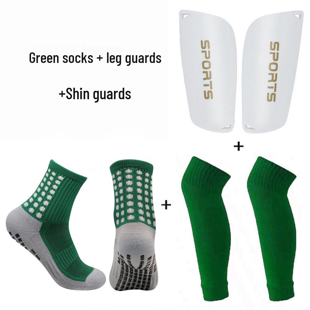 

Non-slip Mid-calf Sports Socks Set: Includes Football Socks, Sock Covers, and Shin Guards 39-45 зелёный