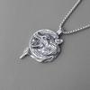 Pop Accessories, Retro Fashion, Men's Titanium Steel Necklace, Domineering Viking Wolf Head Pendant, Hip-hop