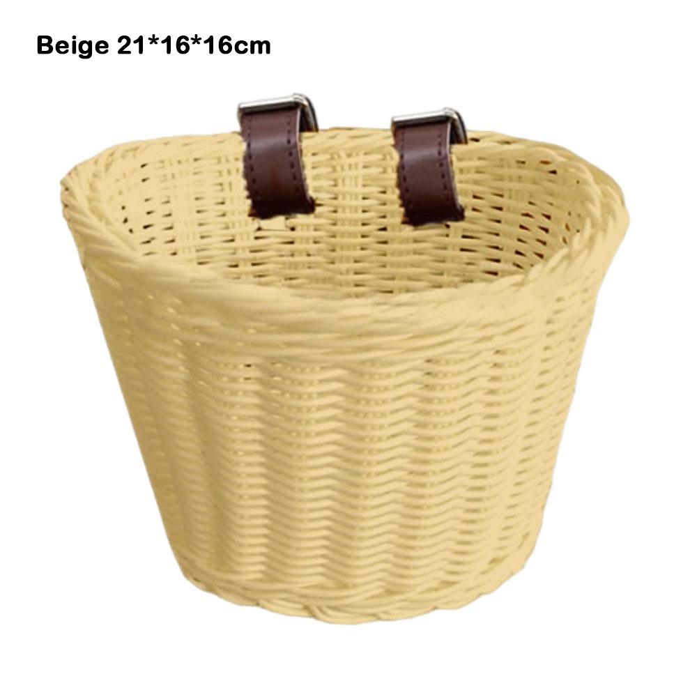 Retro Woven Front Riding Basket 7 Styles Walking Tool Storage Basket