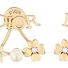 Dior Logo Design Imitation Crystal Earrings Unisex earrings Gold E3916WOMCY-D03S