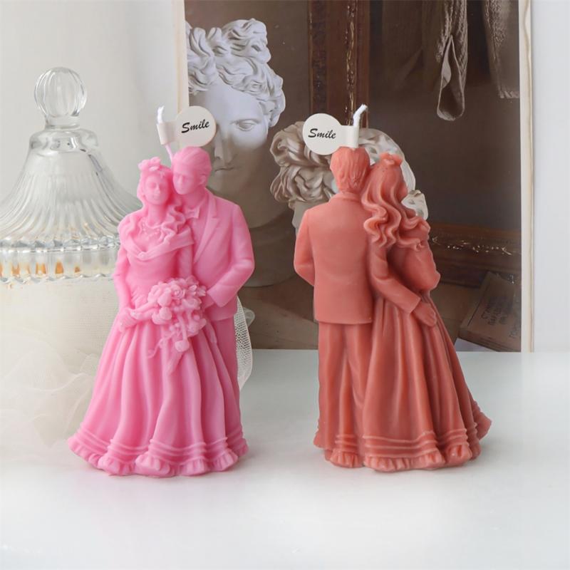 Groom and Bride Shape Silicone Candle Mold Perfect Gift for Art Enthusiasts