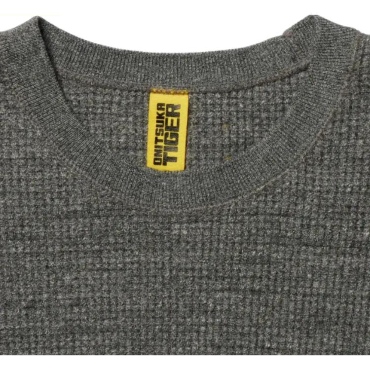 Onitsuka Tiger Solid Color Outdoor Casual Sports Crew Neck Pullover Sweater Men Sweater Gray 2181A897-020