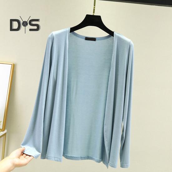 Frauen Einfarbig Dünne Strickjacke Mantel Langarm Vorne Offen Weiche Atmungsaktive Mantel Lässig Weiblichen Kleidung