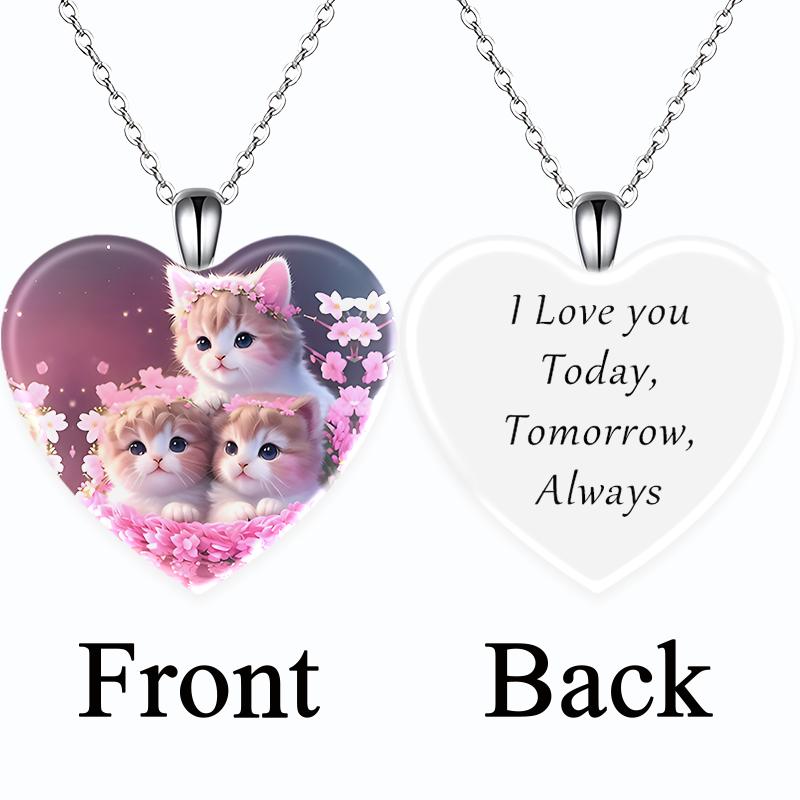 

Модные ювелирные изделия, подвеска с кристаллами любви, ожерелье, милый кот, английский