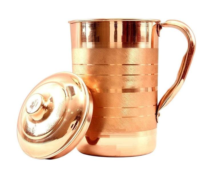 

TreegoArt 100% Pure Copper Jug Pitcher For Storage Water And Serving Ware - 1500 Ml 1500 Ml коричневий