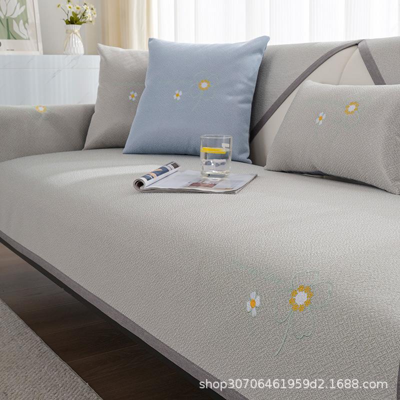 

Подушка для дивана из ледяного шелка, летняя Нескользящая подушка для сиденья на лето, простой современный складной чехол для дивана, тканевый чехол 70*70CM