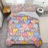 Cartoon Cats 3D Printed Bedding Cover Cute Animal Theme Duvet Coverset  For Kids Teens Adults Polyester Quilt Cover Pillowcase