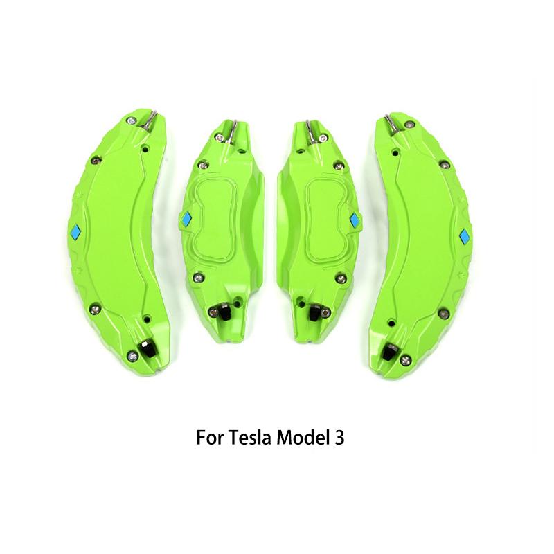 Capac etrier de frână potrivit pentru Tesla Model 3 18 19 inch, butuc de roată din aliaj de aluminiu, set de 4 accesorii pentru etrier auto, cu autocolante