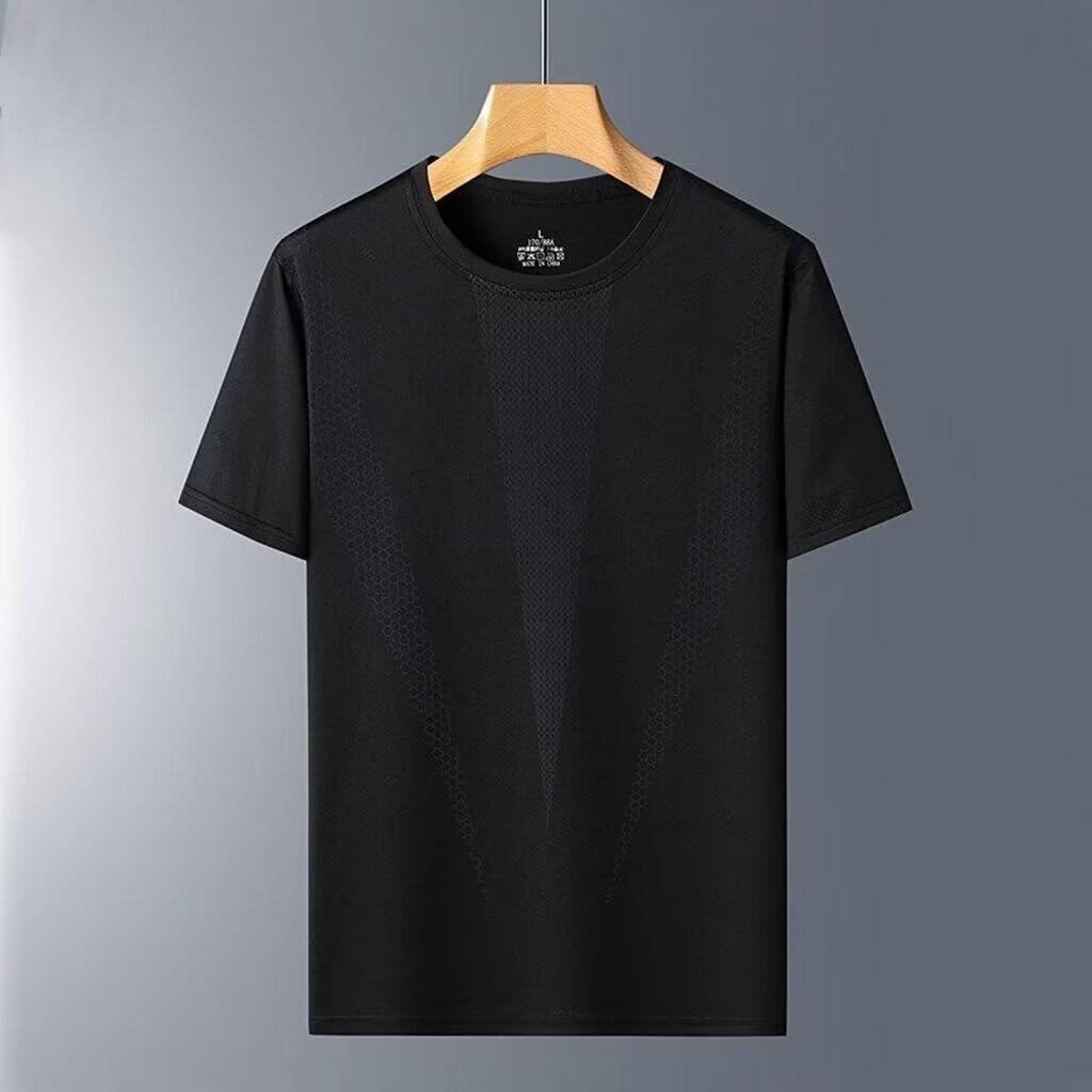 Men's Summer Quick-Dry Mesh Fitness T-Shirt, Elastic Casual Half Sleeve