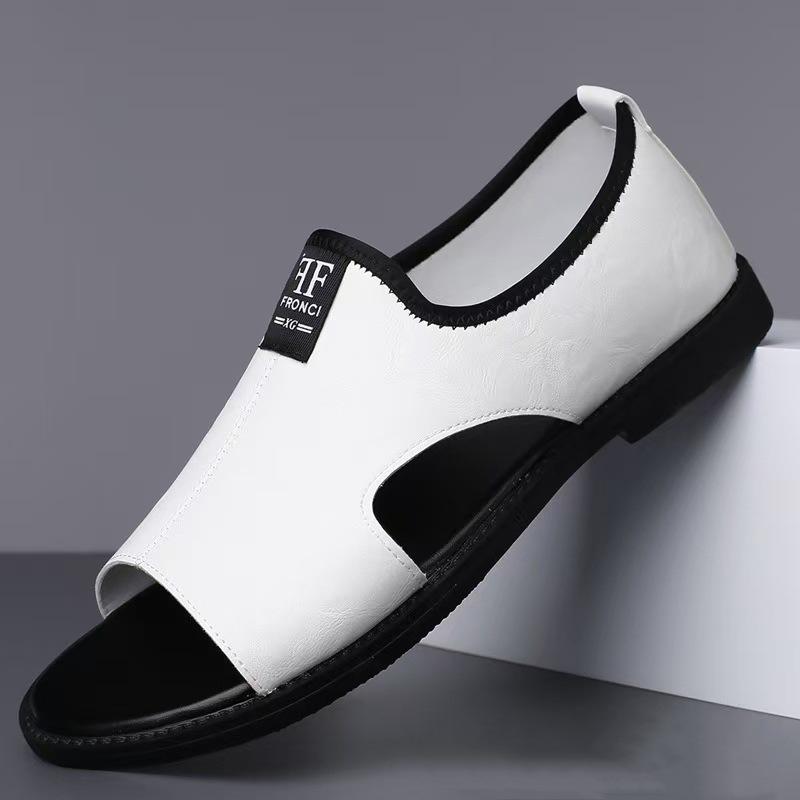 Sandals men's new large size men's casual leather sandals non-slip and breathable trend men's shoes