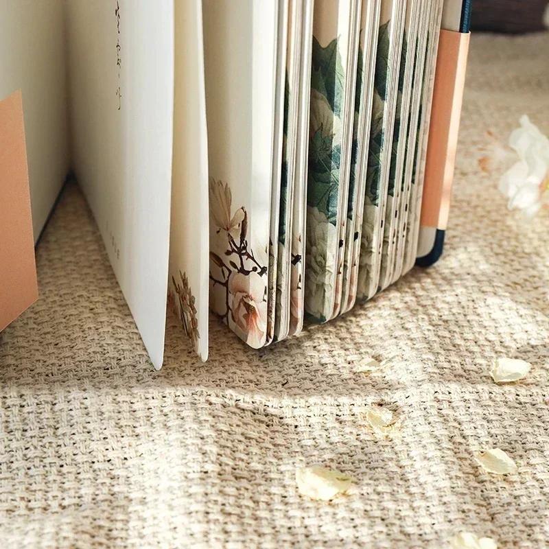 Creative Colorful Page Notebook Chinese Style Hardcover Diary Books Weekly Planner Handbook Color Inside Page for Students