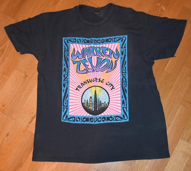 1990 Transverse City Tour Warren Zevon Shirt Classic Black Unisex T-Shirt XL
